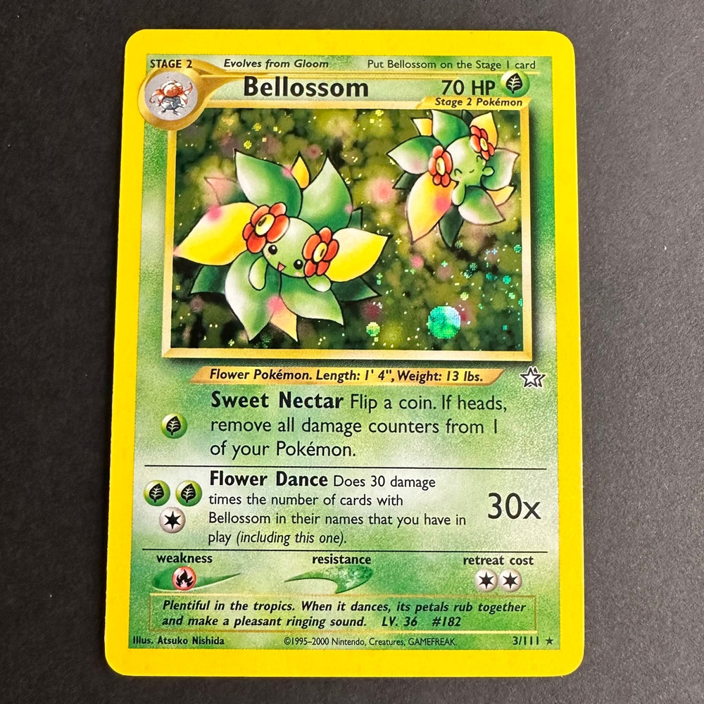 Pokemon TCG Bellossom 3/111 Neo Genesis Holo Rare Unlimited Card Near Mint